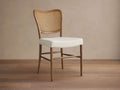 Chaise de salle à manger Cinder avec dossier en rotin et tissu haute performance