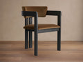Fauteuil de salle à manger italien en frêne avec tissu haute performance