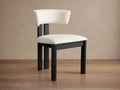 Chaise de salle à manger latérale en frêne italien avec sangles en caoutchouc