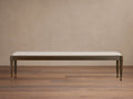 Banc en bois d'acajou et de cerisier avec pieds en laiton