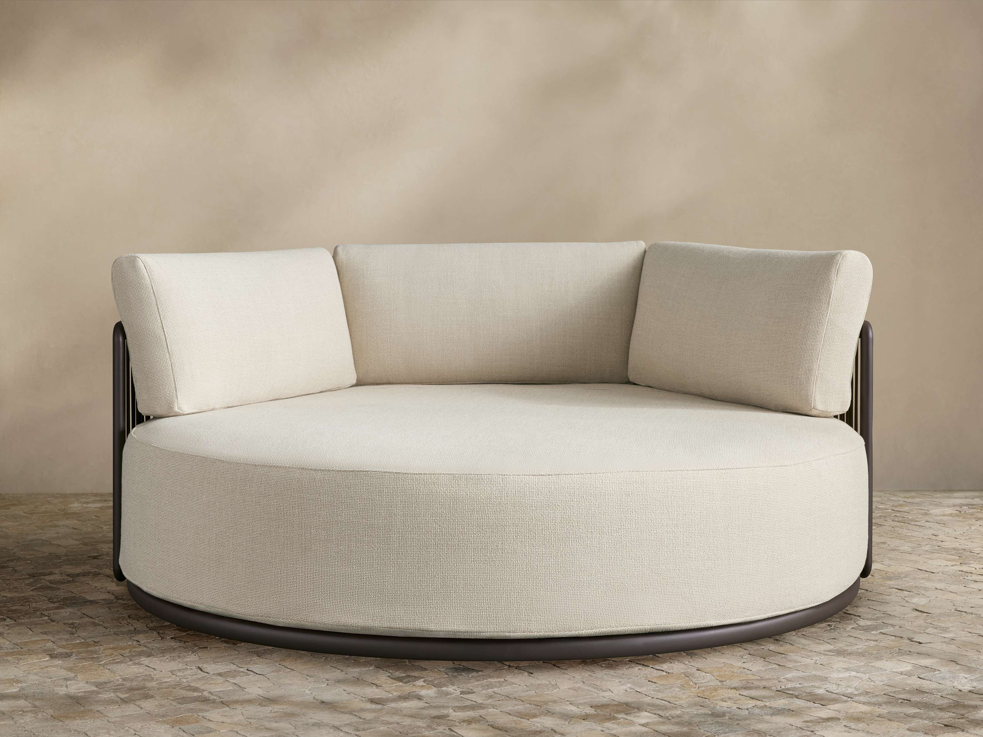 Bain de soleil d'extérieur en aluminium tressé avec coussin