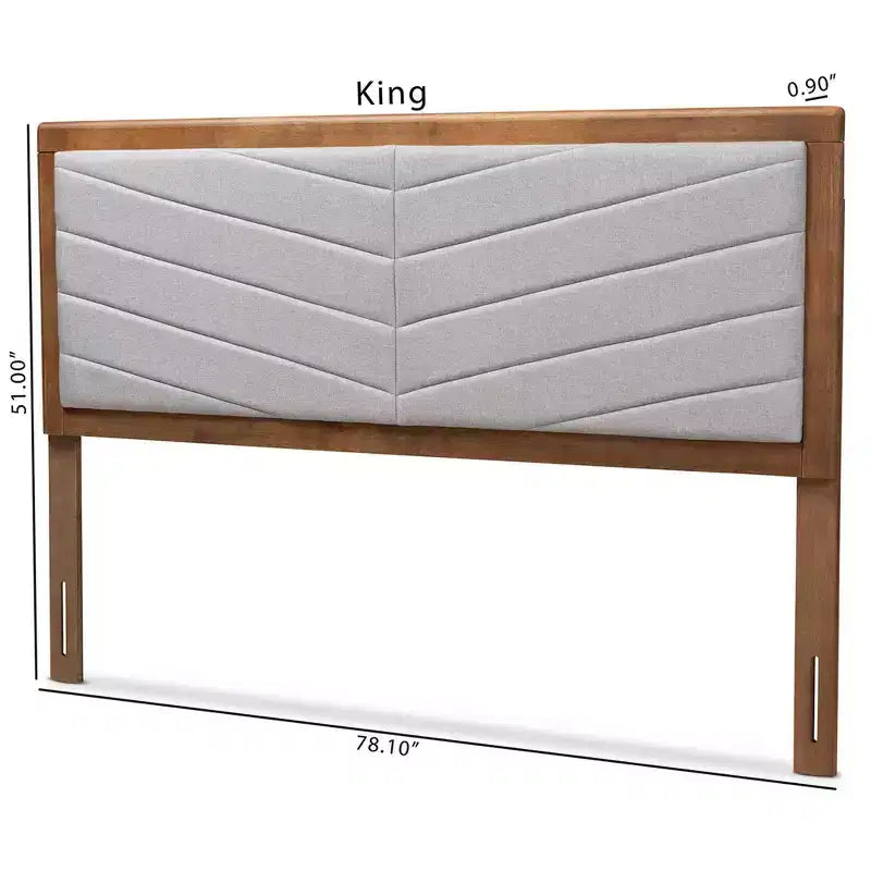 Tête de lit en bois tapissée de tissu
