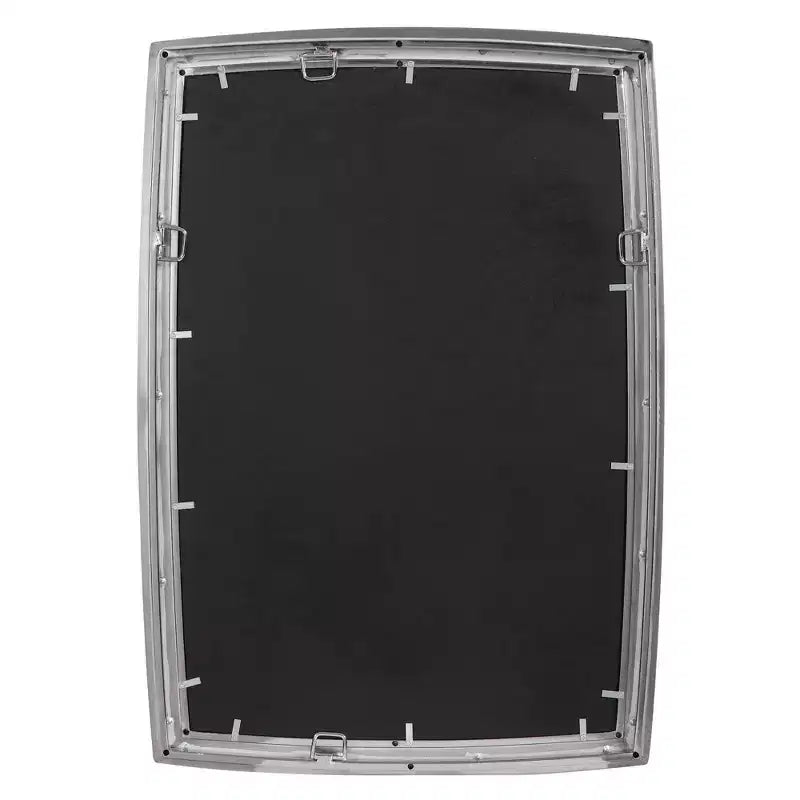 Miroir mural décoratif rectangulaire, moderne, biseauté, cadre en fer nickel brossé argenté, 24 pouces de large, pour salle de bain ou chambre