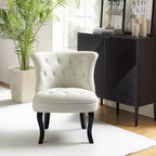 Chaise d'appoint à oreilles traditionnelle en velours capitonnée