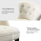 Chaise d'appoint à oreilles traditionnelle en velours capitonnée