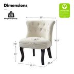 Chaise d'appoint à oreilles traditionnelle en velours capitonnée