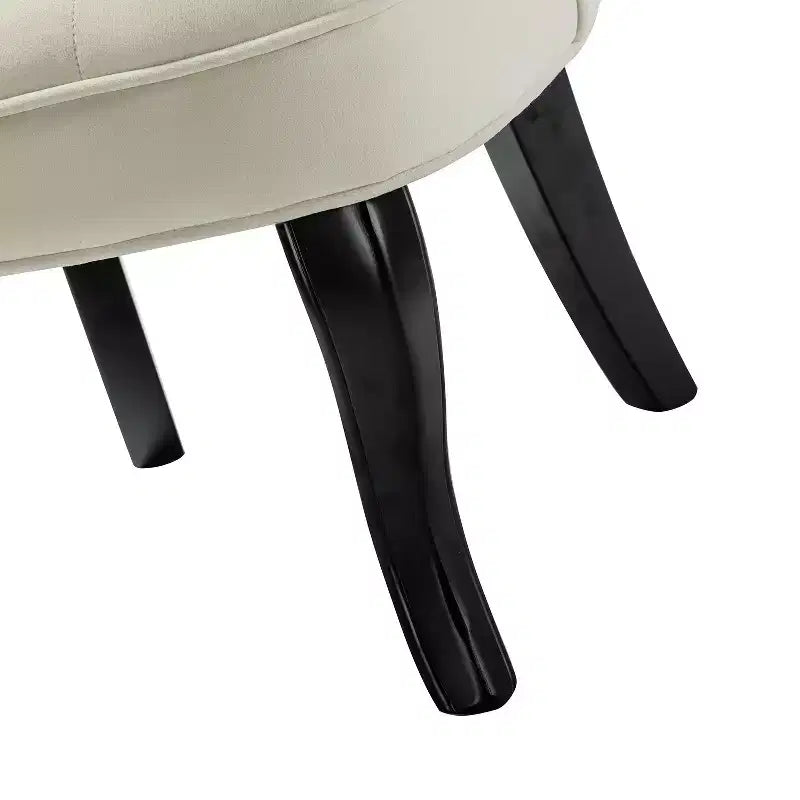 Chaise d'appoint à oreilles traditionnelle en velours capitonnée