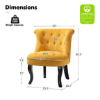Chaise d'appoint à oreilles traditionnelle en velours capitonnée