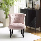 Chaise d'appoint à oreilles traditionnelle en velours capitonnée