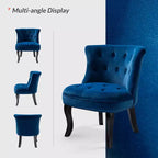Chaise d'appoint à oreilles traditionnelle en velours capitonnée