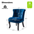 Chaise d'appoint à oreilles traditionnelle en velours capitonnée