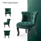 Chaise d'appoint à oreilles traditionnelle en velours capitonnée