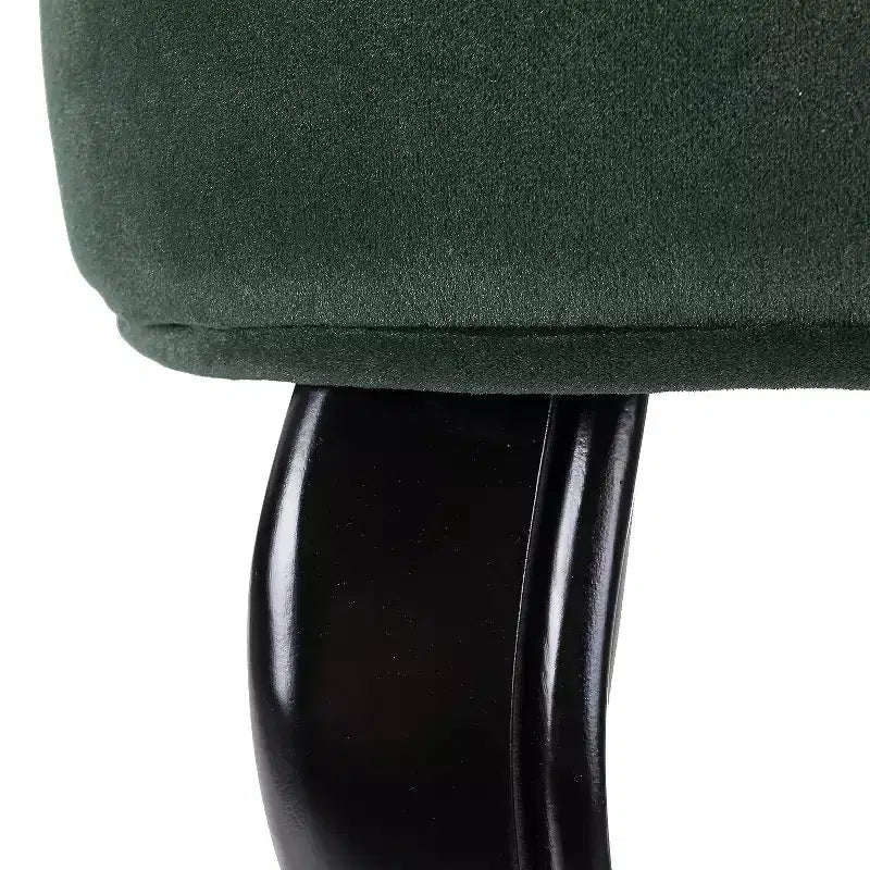 Chaise d'appoint à oreilles traditionnelle en velours capitonnée
