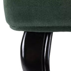Chaise d'appoint à oreilles traditionnelle en velours capitonnée