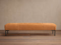 Banc en cuir avec structure en bois massif et mousse végétale