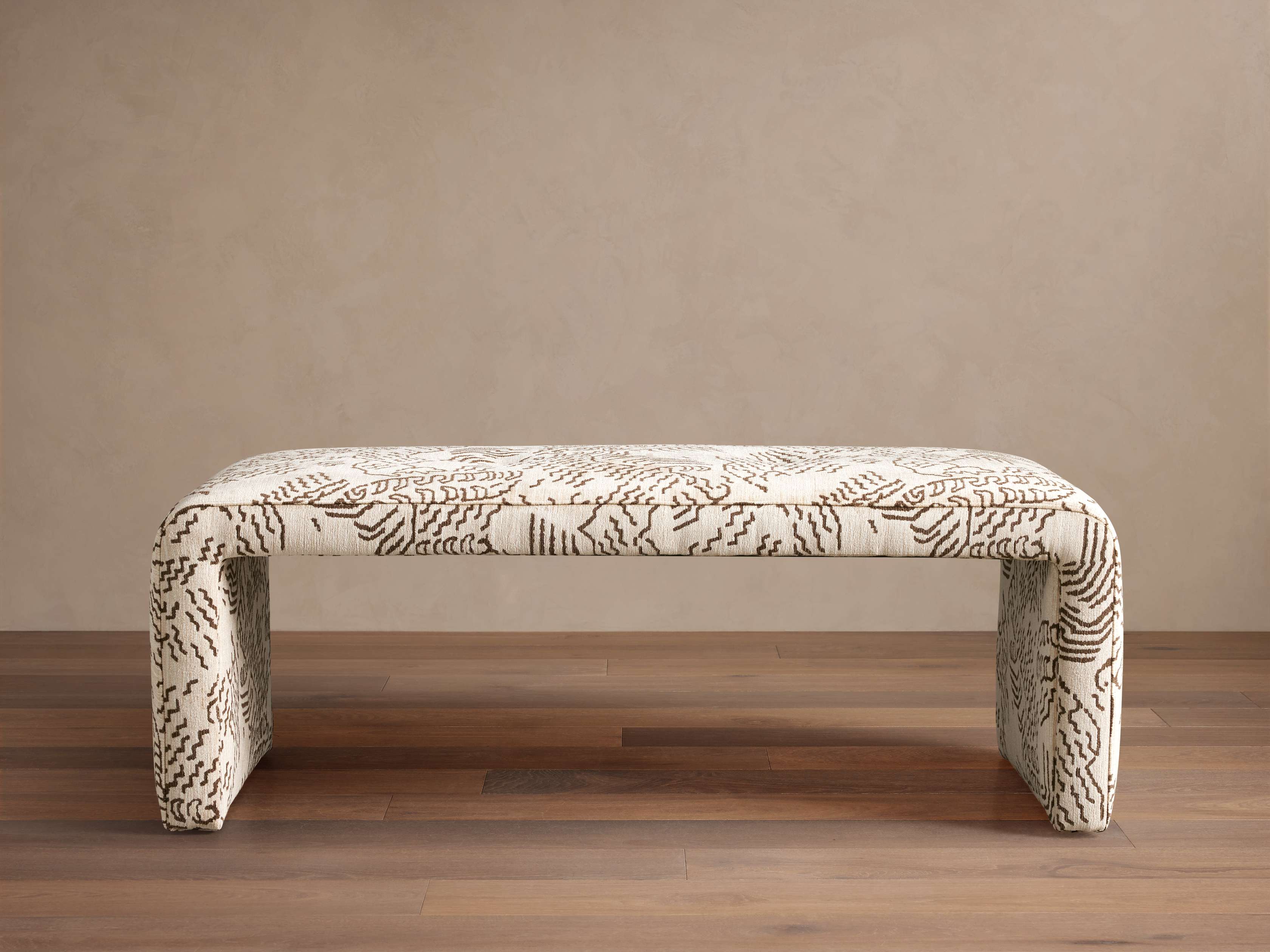 Banc rembourré avec cadre en bois massif